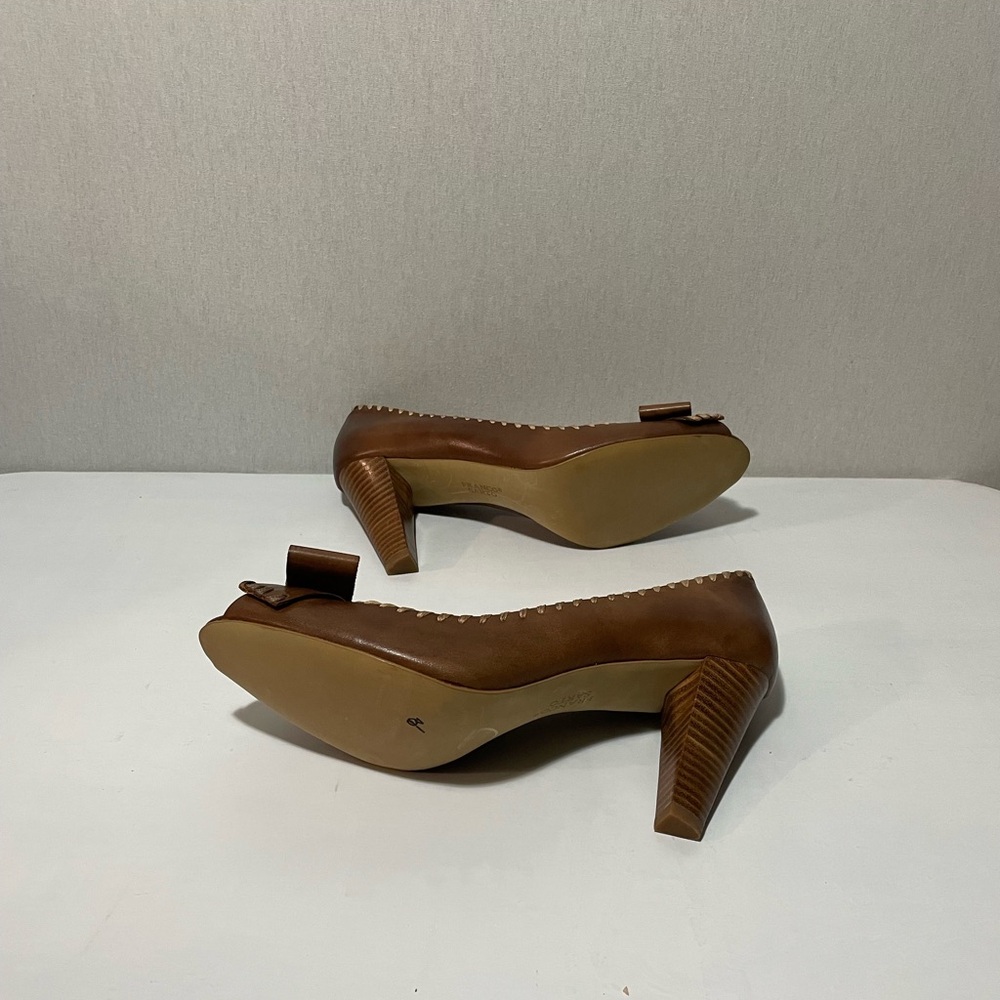 Franco Sarto,size 11MBrown Peep-Toe Bow Pumps - Picture 6 of 10